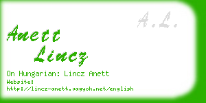anett lincz business card
